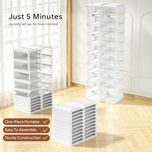 Load image into Gallery viewer, &quot;Portable Shoe Cabinet Organizer w/ Magnetic Clear Doors - Foldable Shoe Rack