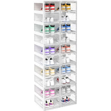 Load image into Gallery viewer, &quot;Portable Shoe Cabinet Organizer w/ Magnetic Clear Doors - Foldable Shoe Rack