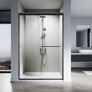 48” Tempered Glass Sliding Shower Door | Easy Clean Bathroom Glass Door