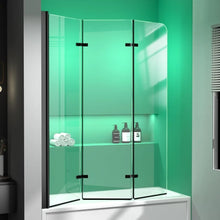 Load image into Gallery viewer, &quot;51”W x 59”H Semi-Frameless Foldable Shower Door - Glass Bathtub Screen for Bathroom