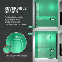 Load image into Gallery viewer, &quot;51”W x 59”H Semi-Frameless Foldable Shower Door - Glass Bathtub Screen for Bathroom