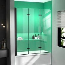 Load image into Gallery viewer, &quot;51”W x 59”H Semi-Frameless Foldable Shower Door - Glass Bathtub Screen for Bathroom