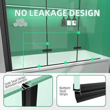 Load image into Gallery viewer, &quot;51”W x 59”H Semi-Frameless Foldable Shower Door - Glass Bathtub Screen for Bathroom