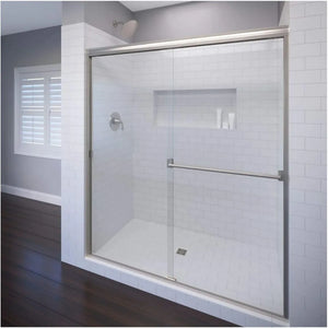 "Classic Silver Finish Sliding Shower Door – 40-44 Inch Clear Glass Bathroom Furniture