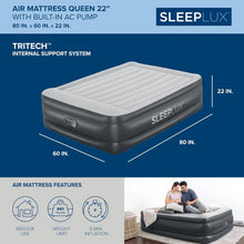 Load image into Gallery viewer, Durable Inflatable Air Mattress with Built-in Pump, Pillow &amp; USB Charger