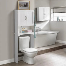 Load image into Gallery viewer, Bathroom Storage Cabinet with Door - White Wooden Over The Toilet Organizer