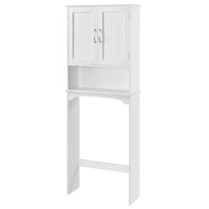 Bathroom Storage Cabinet with Door - White Wooden Over The Toilet Organizer