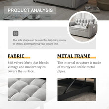 Load image into Gallery viewer, &quot;Modern Velvet 3-in-1 Sofa Bed with Adjustable Backrest &amp; Storage + Pillows