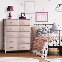 Load image into Gallery viewer, 10 Drawer Kids Dresser, Pink 34&quot; Storage Unit for Nursery, Closet &amp; Bedroom