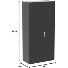 Load image into Gallery viewer, Lockable Steel Storage Cabinet - 72&quot; Black Garage, Metal Tall Classroom, Basement