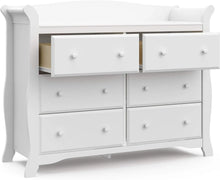 Load image into Gallery viewer, White 6-Drawer Dresser, Double Dresser for Bedroom Organization