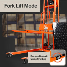 Load image into Gallery viewer, Material Lift Winch Stacker, 330 Lbs Capacity, 40&quot; Max Lift, Pallet Truck Dolly, Fork Lift