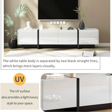 Load image into Gallery viewer, Floor-to-Ceiling 80&quot; TV Stand - Stylish Console Table w/ Glossy UV Finish