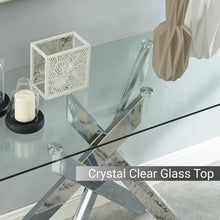 Load image into Gallery viewer, 45&quot; Narrow Sofa Table, Tempered Glass Top, Metal Tubular Legs, Silver