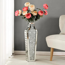 Load image into Gallery viewer, Showcase Dried Flowers in Stunning 26.8&quot; Crushed Diamond Mirrored Floor Vase