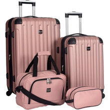 Load image into Gallery viewer, Expandable Midtown 4-Piece Luggage Travel Set - Rose Gold