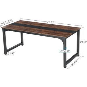 Spacious 70.8" Modern Computer Desk | Large Office Writing Table Workstation