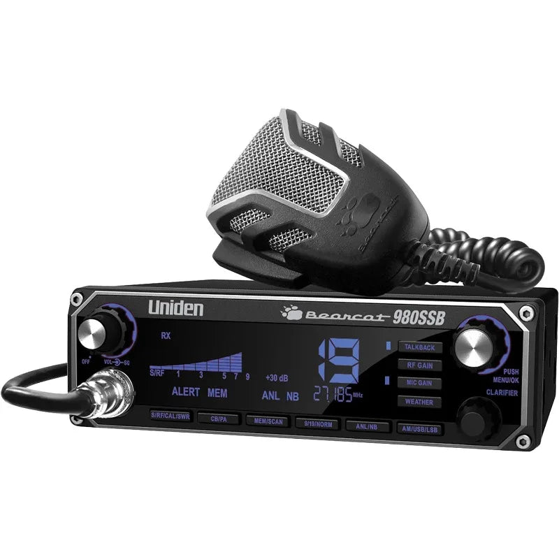 40-Ch CB Radio w/ Sideband & WeatherBand - 980 Model, 7-Color Display, PA/CB