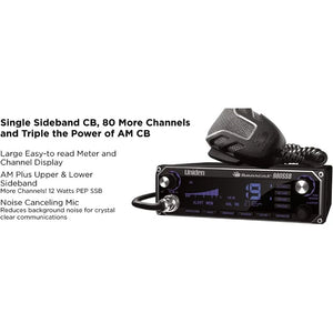 40-Ch CB Radio w/ Sideband & WeatherBand - 980 Model, 7-Color Display, PA/CB