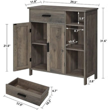 Load image into Gallery viewer, Bathroom Storage Cabinet, Floor Unit with Doors &amp; Shelves, Freestanding Coffee Bar Cabinet