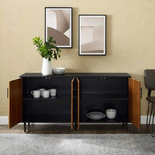 Load image into Gallery viewer, 58-Inch Modern 4-Door Bookmatch Buffet - Sleek Black Finish