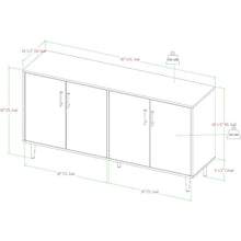 Load image into Gallery viewer, 58-Inch Modern 4-Door Bookmatch Buffet - Sleek Black Finish