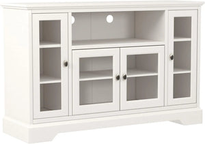 Universal TV Stand - Fits Up to 58" Flat Screens, 52 Inch White Entertainment Center