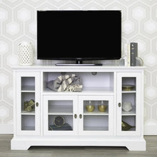 Load image into Gallery viewer, Universal TV Stand - Fits Up to 58&quot; Flat Screens, 52 Inch White Entertainment Center