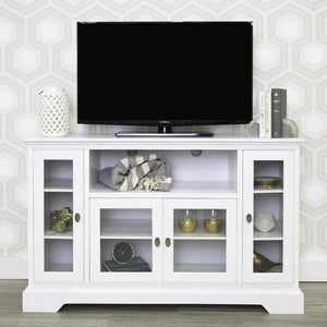 Universal TV Stand - Fits Up to 58" Flat Screens, 52 Inch White Entertainment Center