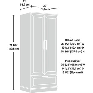 Wardrobe/Storage Cabinet - Oak Veneer, 28.98" L x 20.95" W x 71.18" H