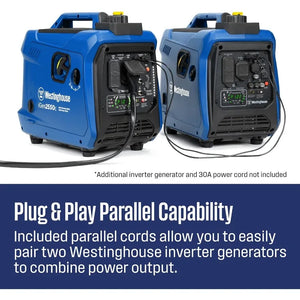 Powerful 2550 Peak Watt Portable Inverter Generator - Ultra Quiet, 30A RV Outlet