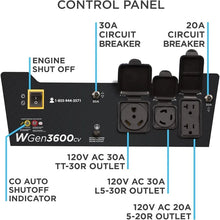 Load image into Gallery viewer, Powerful 4650 Peak Watt Portable Generator - RV Outlet, Gas-Powered, CO Sensor