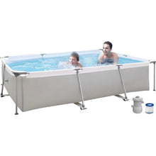 Load image into Gallery viewer, Outdoor Rectangle Steel Frame Pool | Wicker Design, Filter Pump, Hot Tub