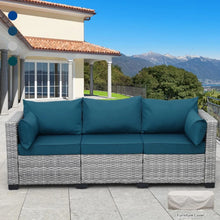 Load image into Gallery viewer, &quot;Luxurious Wicker Outdoor Sofa - Deep Seat, High Back, Waterproof Cover, 3 Seater