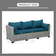 Load image into Gallery viewer, &quot;Luxurious Wicker Outdoor Sofa - Deep Seat, High Back, Waterproof Cover, 3 Seater