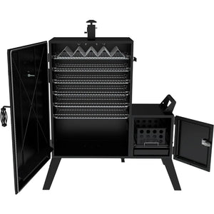 Vertical Offset Charcoal Smoker for Outdoor Cooking