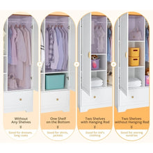 Load image into Gallery viewer, &quot;Wide Wardrobe Closet with Hanging Rods &amp; Shelves – Double Door Bedroom Storage