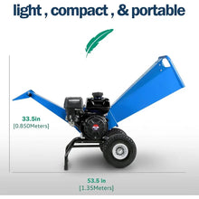 Load image into Gallery viewer, Powerful Gas Wood Chipper Shredder - Compact Rotor, 3 Inch Max Capacity