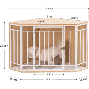 Wooden Kennel Coffee Table - Dog House, Indoor Pet Box for Small/Medium Dogs