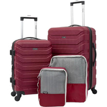 Load image into Gallery viewer, Red Elysium 4-Piece Luggage and Packing Cubes Travel Set