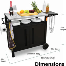 Load image into Gallery viewer, Outdoor BBQ Cart with Storage: XL Grill, Bar Patio Kitchen Cabinet