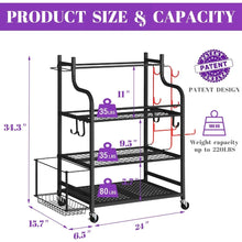 Load image into Gallery viewer, Yoga &amp; Workout Gear Storage Rack - Organizes Mats, Rollers, Straps, Resistance Bands