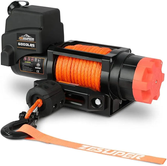 6000lb Waterproof IP67 Electric Winch for UTV/ATV - Synthetic Rope & Wireless Control