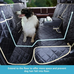 100% Waterproof Backseat Cover Dog Seat Covers, 4-in-1 Floor Dog Hammock for Ford Crew Cab