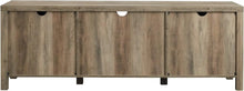 Load image into Gallery viewer, Grey Wash Modern Farmhouse Double Barn Door TV Stand, 70 Inch, for TVs up to 80 Inches