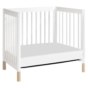 Convertible Mini Crib 4-in-1 | White & Washed Natural | Greenguard Gold Certified