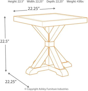 Signature Indoor Outdoor Square End Table Furniture Accent Side Table