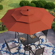 Load image into Gallery viewer, 10 Foot Patio Umbrella, 3-Tier Design, Aluminum Pole, 8 Ribs, Auto Tilt, Market Style