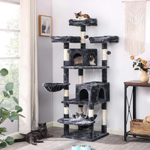 Load image into Gallery viewer, Large 66.3 Inch Cat Tower Multi-Level with Plush Top Perches Sisal Scratching Post Play House