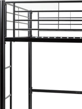 Load image into Gallery viewer, Twin Size Urban Industrial Metal Loft Bunk Bed, Black Frame